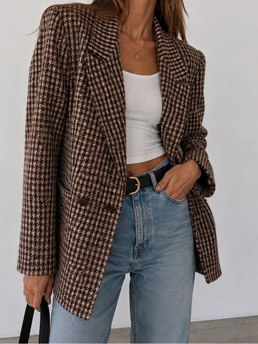 Vintage Giorgio Sant Angelo 90s Wool Blazer Woman 8 Brown